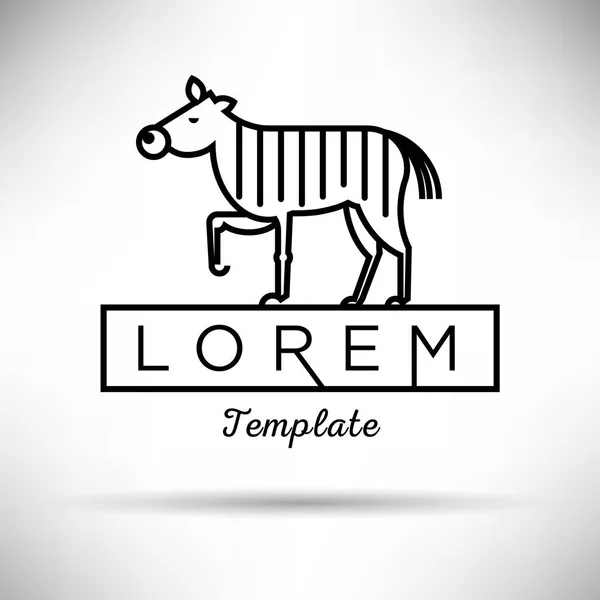 Zebra modern style linear logo — Stock Vector
