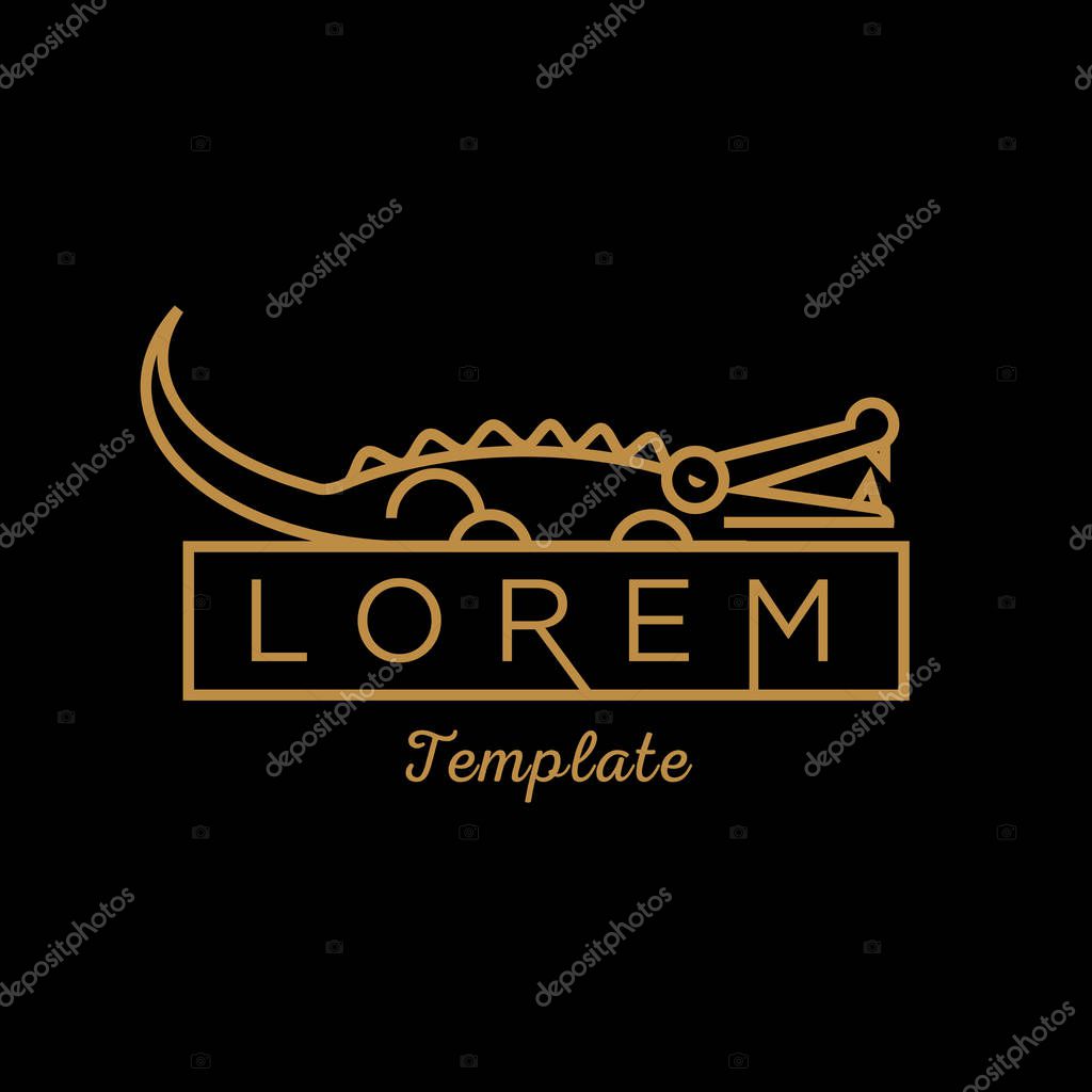 Alligator modern style linear logo, vector illustration