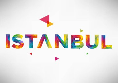 şehir adı Tasarım renkli harflerle 