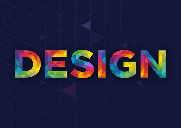 Mot de conception avec des lettres polygonales colorées — Image vectorielle