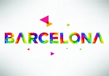 Modern geometrik Barcelona Word