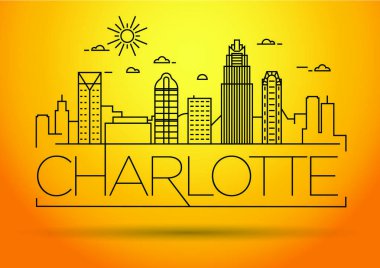 Charlotte doğrusal şehir manzarası 