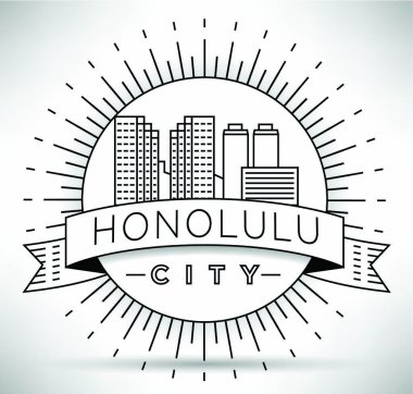 Honolulu doğrusal şehir manzarası 