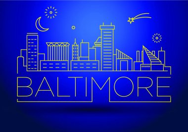Baltimore doğrusal şehir manzarası 