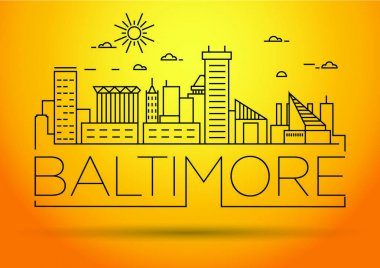 Baltimore doğrusal şehir manzarası 