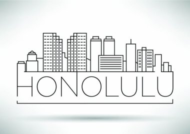 Honolulu doğrusal şehir manzarası 