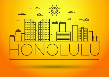 Honolulu doğrusal şehir manzarası 