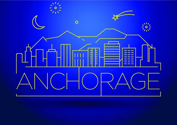 Toits de la ville linéaire de Anchorage — Image vectorielle