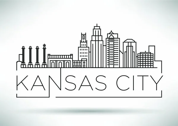 Kansas Linear City Skyline — Vetor de Stock