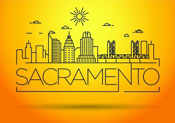 Sacramento Linear City Skyline — Stock Vector