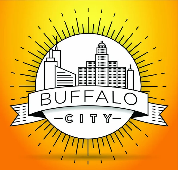 Ciudad lineal de Buffalo Skyline — Archivo Imágenes Vectoriales