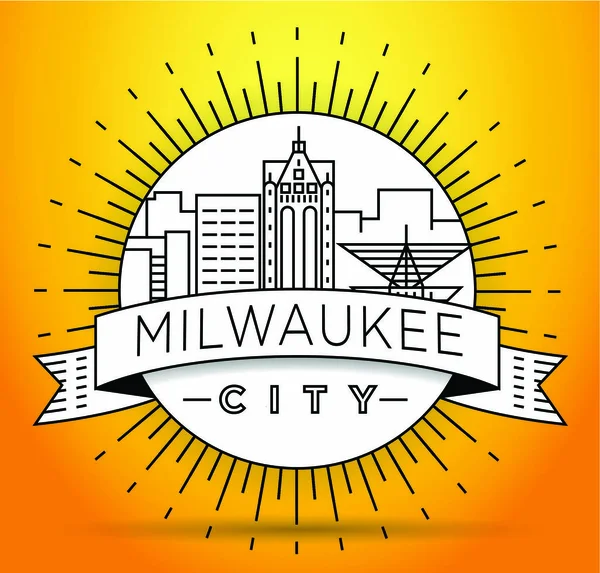 Milwaukee Linear City Skyline — Vector de stock