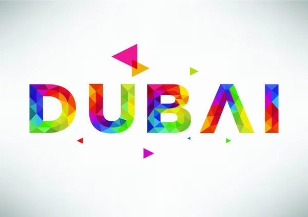 Modern geometrik Dubai Word — Stok Vektör