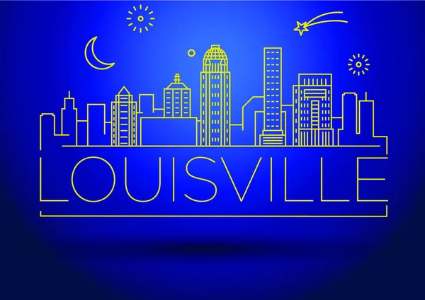 Louisville Linear City Skyline — Archivo Imágenes Vectoriales