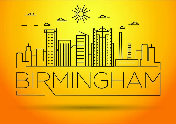 De Skyline van de lineaire stad van Birmingham — Stockvector