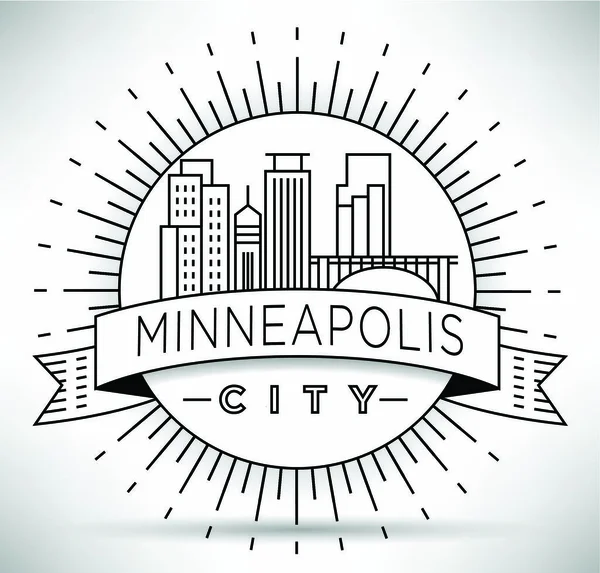 Minneapolis Linear City Skyline — Vector de stock