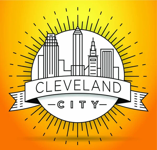 De Skyline van de lineaire stad van Cleveland — Stockvector