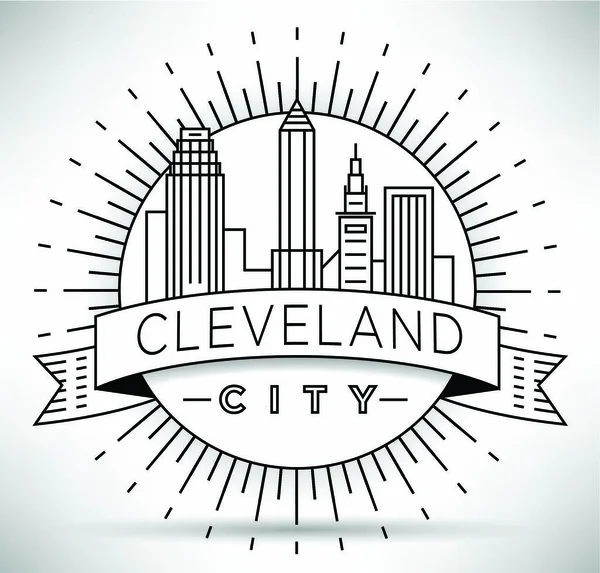 Cleveland doğrusal şehir manzarası — Stok Vektör