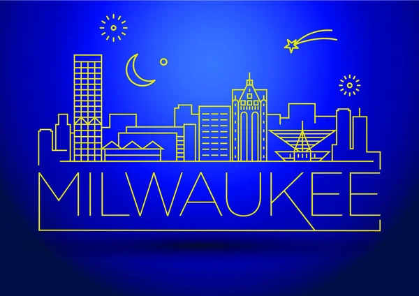 Milwaukee lineáris City Skyline — Stock Vector