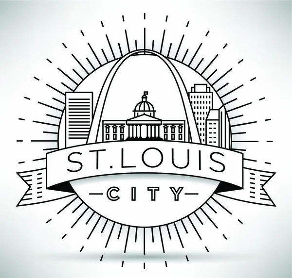 Skyline della città lineare di Saint Louis — Vettoriale Stock