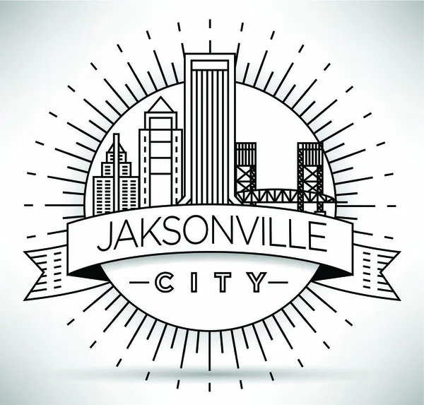 Panorama lineární města Jacksonville — Stockový vektor