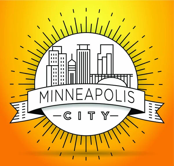 De Skyline van de lineaire stad van Minneapolis — Stockvector