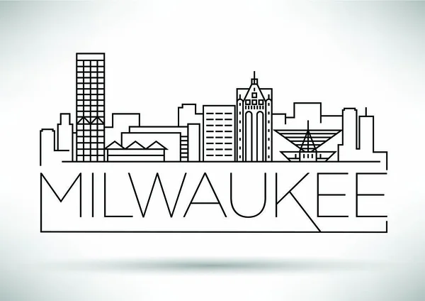 Milwaukee Linear City Skyline — Stock Vector