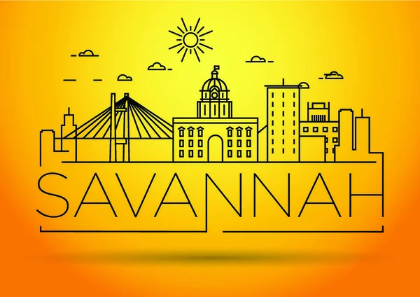 Savannah Linear City Skyline — Archivo Imágenes Vectoriales