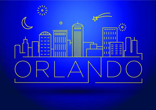 Skyline della città lineare di Orlando — Vettoriale Stock