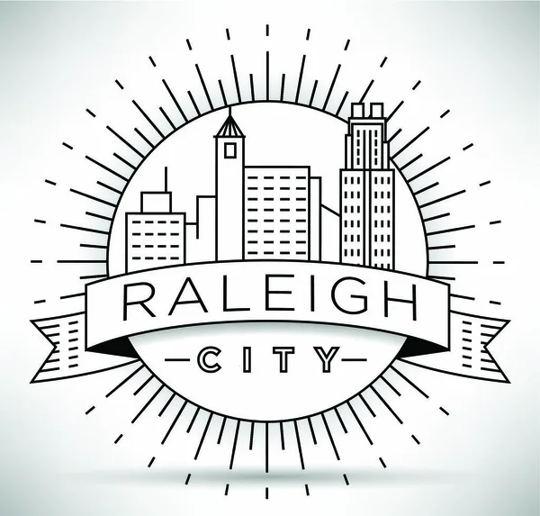 De Skyline van de lineaire stad van Raleigh — Stockvector