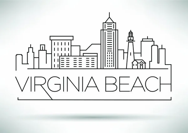 Virginia Beach Linear City Skyline — Stock Vector