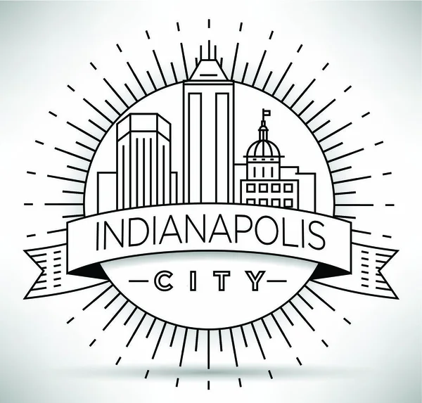 Indianapolis Linear City Skyline — Stock Vector