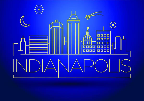 Toits de la ville linéaire de Indianapolis — Image vectorielle