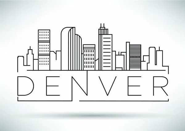 Denver Linear City Skyline — Stock Vector