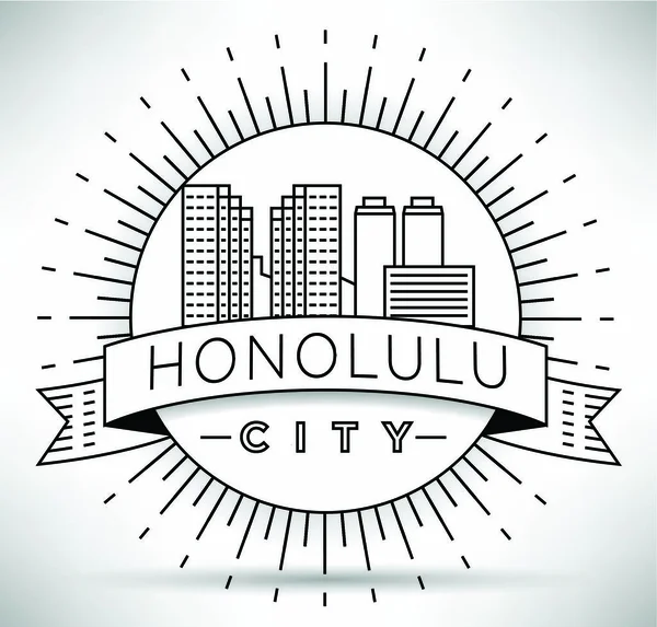 Honolulu Linear City Skyline — Stock Vector
