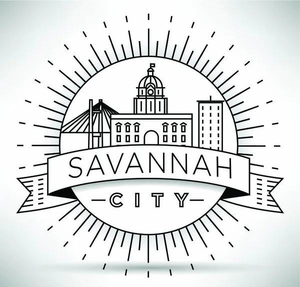 De Skyline van de lineaire stad van de Savannah — Stockvector