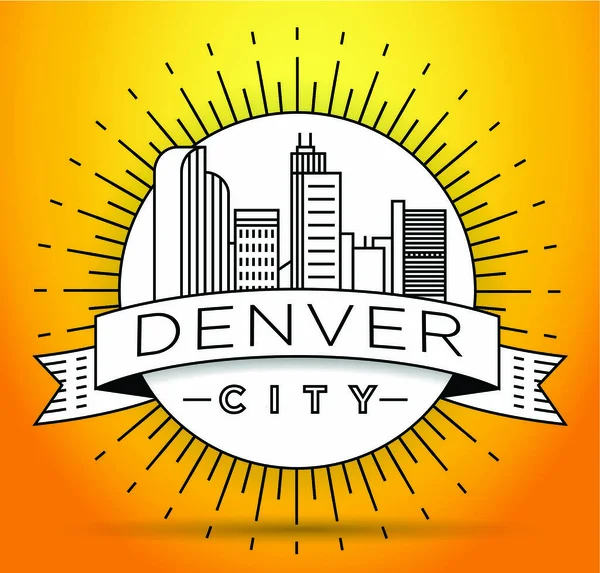Lineaire Skyline van Denver — Stockvector
