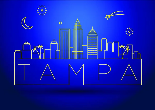 Skyline della città lineare di Tampa — Vettoriale Stock