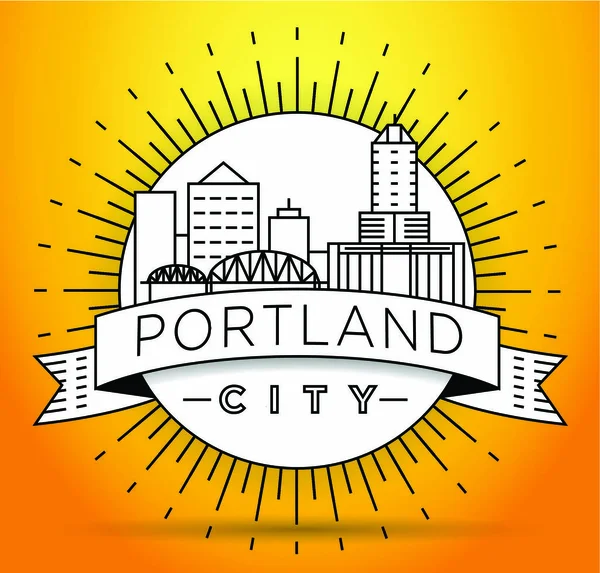 Portland Linear City Skyline — Archivo Imágenes Vectoriales