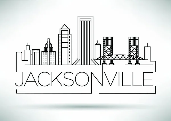 Jacksonville Linear City Skyline — Vetor de Stock