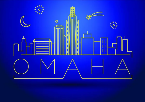 Skyline de la ville linéaire d'Omaha — Image vectorielle