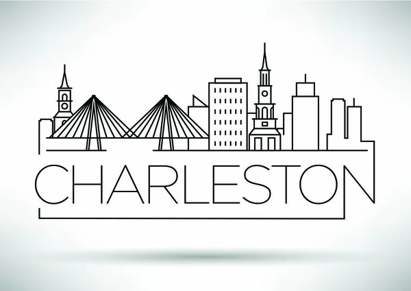 Charleston Linear City Skyline — Stock Vector
