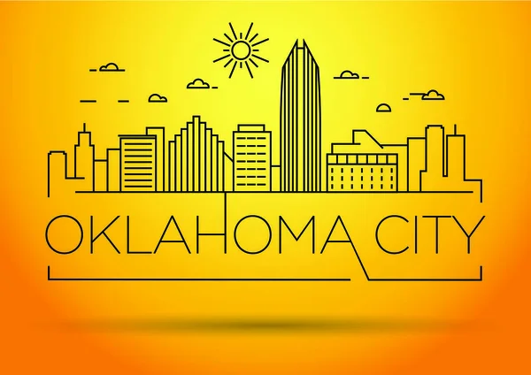 Oklahoma Linear City Skyline — Stock Vector