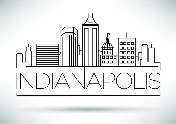 Lineare Stadtsilhouette von Indianapolis — Stockvektor