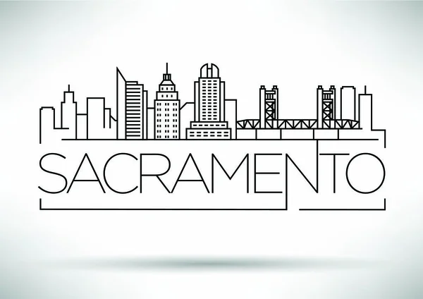 Panoramę miasta liniowe Sacramento — Wektor stockowy