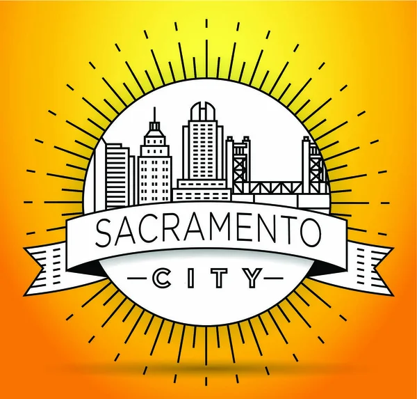 De Skyline van de lineaire stad van Sacramento — Stockvector