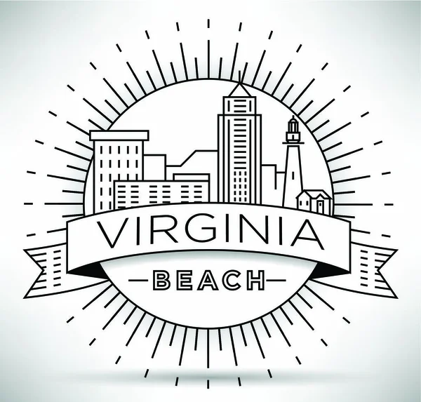 Virginia Beach Linear City Skyline — Stock Vector