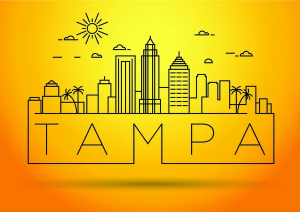 Tampa Linear Cidade Skyline — Vetor de Stock