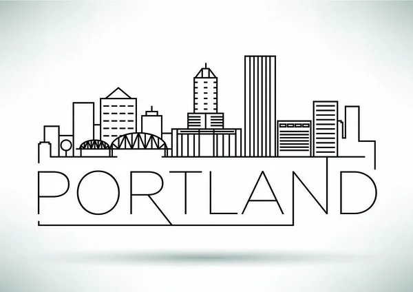Portland linjär stadssilhuetten — Stock vektor