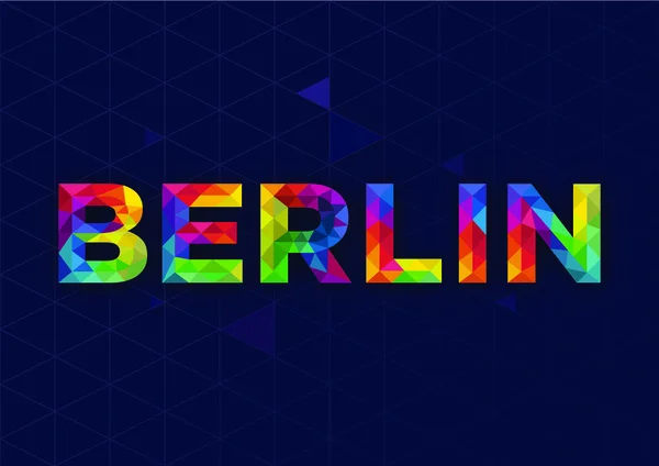 Modern geometrik Berlin Word — Stok Vektör